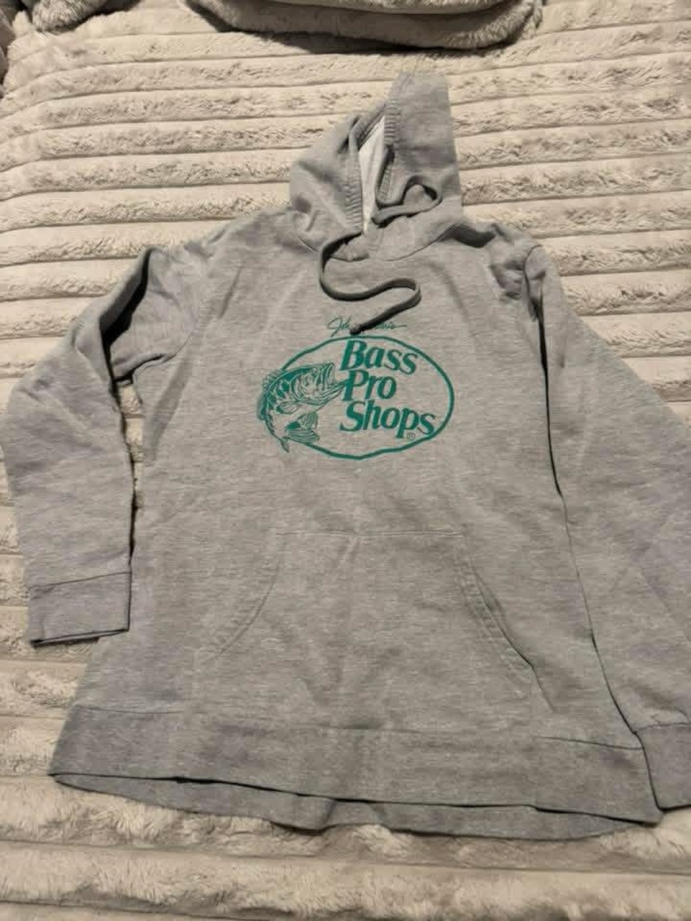Bass Pro Shops Gray Hoodie with Green Logo